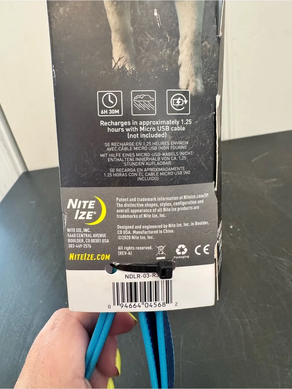 Nite Ize Nite Dog Rechargeable LED Leash Blue 48” NEW